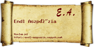 Endl Aszpázia névjegykártya